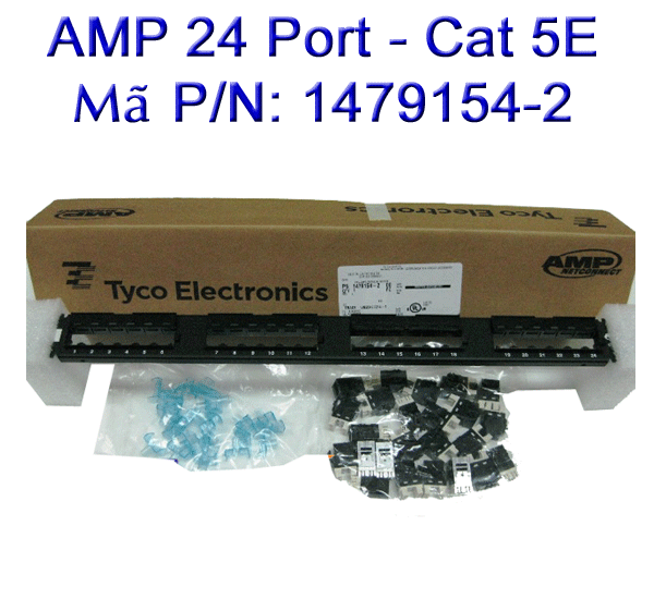 Patch Panel AMP, 24 Port, Chính hãng Cat 5E