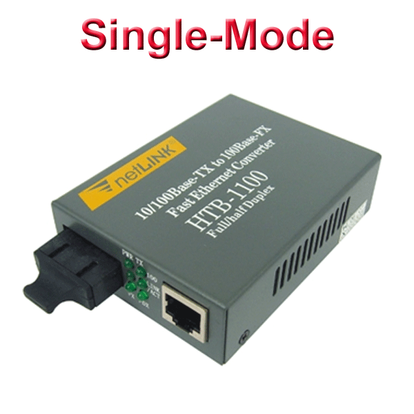 Converter Single-mode, 10/100Base-Tx