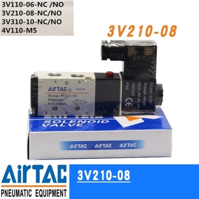 Van điện từ khí nén, solenoid valve AIRTAC 3V110-06, 3V210-08,3V210-06, 3V310-08, 3V310-10 ,4V110-M5