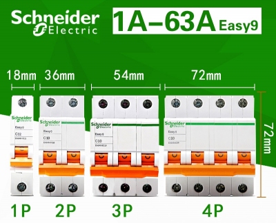 APTOMAT, Schneider circuit breaker Eas9 1P 2P 3P 4P  1-63A