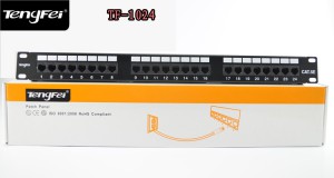 Thanh đấu nối mạng 24 port Tengfei 1U Patch Panel 24Port cat5e
