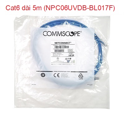 Dây nhảy patch cord 5m commscope Cat6 Blue (NPC06UVDB-BL017F)
