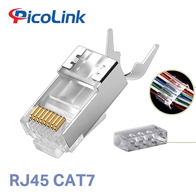 Hạt mạng PicoLink Cat 6A + 7 FTP , Không đầu chụp