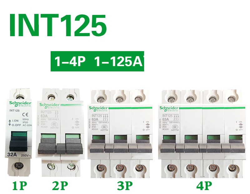 Aptomat, Schneider circuit breaker iINT125 40A 63A 80A 100A isolation switch 1P 2P 3P 4P