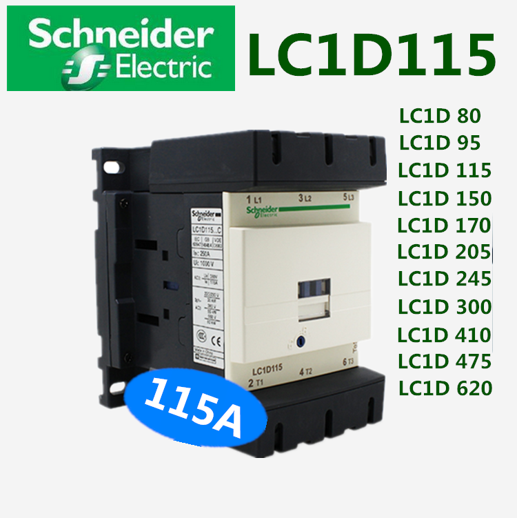 Khởi động từ, Schneider AC contactor LC1D80, LC1D95, LC1D115, LC1D150, LC1D170, LC1D205, LC1D245, LC1D300, LC1D410, LC1D620